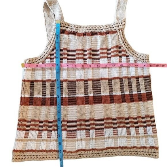 Banana Republic Ribbed Knit Orange Brown Tank Top Vintage Retro Style Med NWOT - Picture 6 of 9